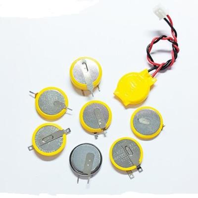 China 3v toys lithium LiMnO2 coin cell button battery CR1225 with solder tags pins tags terminal for sale