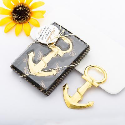 China Gold Anchor Bottle Opener Zinc Alloy Nautical Wedding Favors Beach Themed Bridal Shower Sea Party Event Supplies for sale