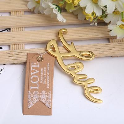 China Zinc Alloy Wedding Favor and Love Bottle Opener Favor Wedding Bridal Favors Silver Gold and Party Favor for sale