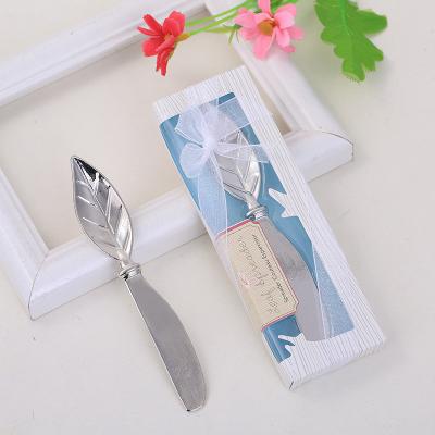 China Zinc Alloy Chrome Sheet Propagator Wedding Favors Butter Knife In Gift Box Birthday Party Return Gift for sale