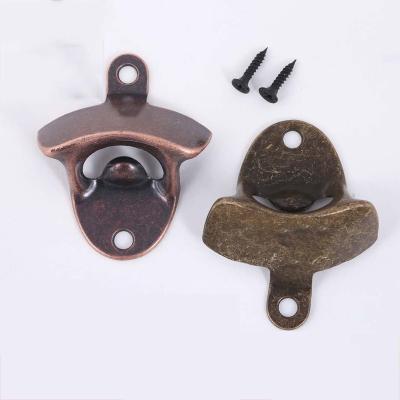 China Easy To Install Zinc Alloy Beer Bottle Opener Wall Hanging Bar Beer Bottle Opener Retro Color Beer Bottle Opener Bronze Wall Mounted Bottle Opener for sale