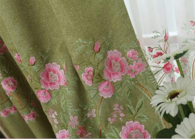 China Modern Blue / Green Embroidered Fabrics Garment Cloth Material for sale