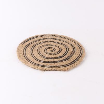 China New Style Round Shape Contemporary Handmade Jute Rope Woven Place Mat For Wall Interior Decoration Home Decoration for sale