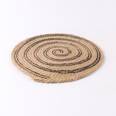 China New Style Round Shape Contemporary Handmade Jute Rope Woven Place Mat For Wall Interior Decoration Home Decoration for sale