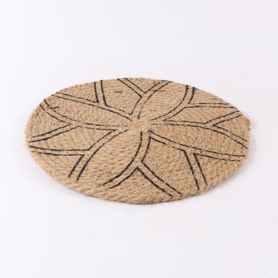 China New Style Round Shape Contemporary Handmade Jute Rope Woven Place Mat For Wall Interior Decoration Home Decoration for sale