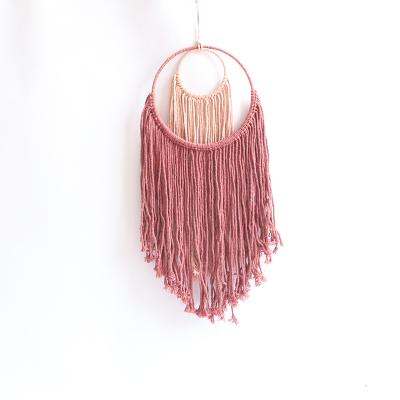 China Cotton Rope Macrame Wall Hanging Decor Macrame Wall Hanging Decor Traditional Handmade Woven Wall Shelf for sale