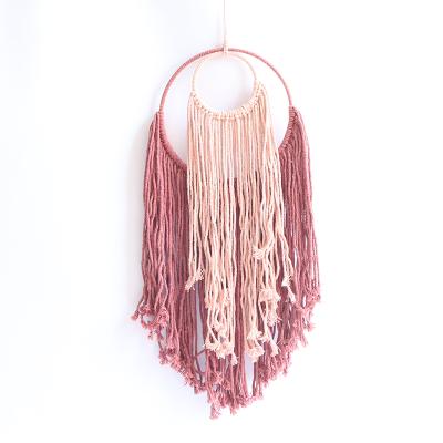 China Cotton Rope Macrame Wall Hanging Decor Macrame Wall Hanging Decor Traditional Handmade Woven Wall Shelf for sale