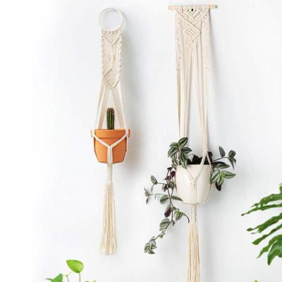 China Factory Handcrafted Large Macrame Wall Hanging Planter Indoor Outdoor Hanger For Sale for sale