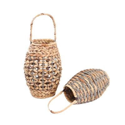 China Eco-friendly Universal Portable Nordic Vegetable Plankton Tube Frame Lamps Rattan Wicker Bamboo Lantern for sale