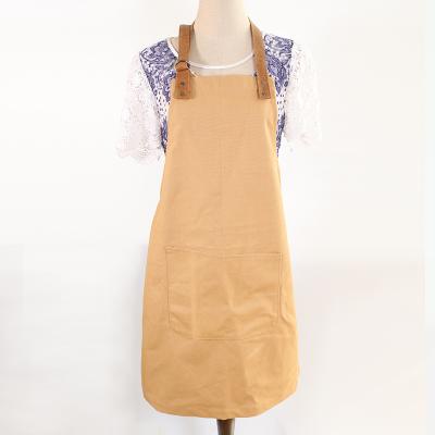 China New Fashion Traditional Style Canvas Bar Work Garden Kitchen Waterproof Apron With PU Pocket for sale