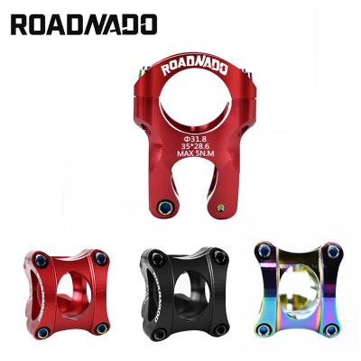 China MTB Road Bikes ROADNADO Mountain Bike Handlebar Stem 31.8*35mm Lightweight High Strength Short Bicycle Handlebar Stem for sale