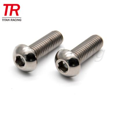 China High Quality Automotive Automobile CNC Machined Titanium Socket Button Head Hex Bolt Screw For Racing Part for sale