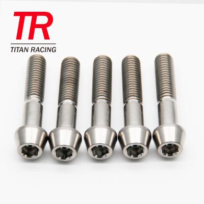 China Hot Selling Automobile DIN912 M10 GR5 Automotive Titanium Taper Head Bolts For Racing Parts for sale