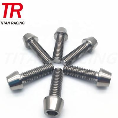 China Automotive Automobile Titanium Alloy DIN912 M14 GR5 Taper Head Bolts Customized Color For Racing Parts for sale