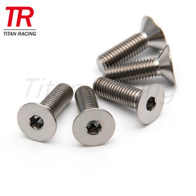 China Titanium Alloy M6 Countersunk Hexagon Head Bolt Gr5 Customized Parts High Quality Titanium Alloy Customized Parts Color for sale