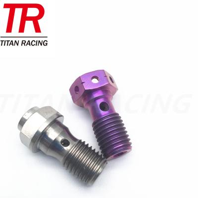 China Road Motorcycle Road Bike Customized Anodized Titanium Banjo Bolts for sale