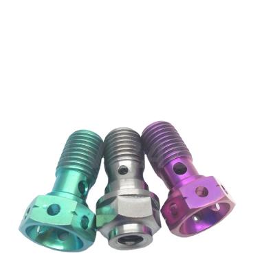 China High Quality Hot Selling Motorcycle Fasteners M10x1.0 Titanium Banjo Single Bolt Drilled Motorcycle for sale