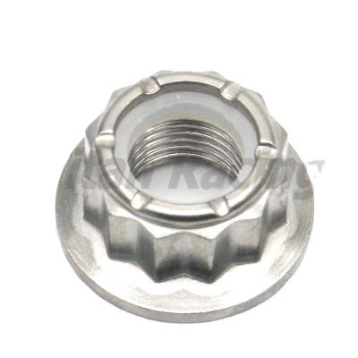 China Gr5 TITANIUM GRADE 5 Titanium 12 POINT HEX Nut NYLOCK Locknut for sale