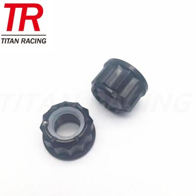 China Motorcycle Black Titanium 12 Point Sprocket Nuts M10*1.25 for sale