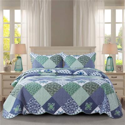 China Sustainable Microfiber Supplier Quilts Patchwork Quilts Cotton Faux Cotton Bedspread Cadar Bedspread for sale