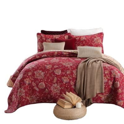 China Cotton Sheets Bedspread Ultrasonic Winter Viable Floral Printed Warm Comforters for sale