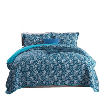 China Sustainable Luxury Wholesale Printed Fitted Quilted King Size Bedspread for sale