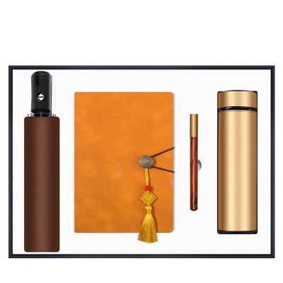 China High Quality Home Office Bedroom Lobby Hotel Corporate Gifts Set With Logo Office Vacuum Flask Gift Customized Set Retro Notebook Luxury Professional Set for sale