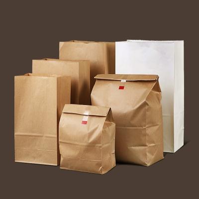 China Custom Recyclable For Food Grade Kraft Paper Bag Recycled Brown Paper Bag With Logo Printed Kraft Paper Bag for sale