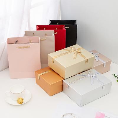 China Recycled Materials Wholesale Creative Lipstick Packaging Box Qixi Festival Gift Packaging Bow Ribbon Gift Box for sale