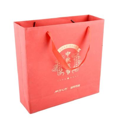 China Wholesale Custom Logo Food Sugar Paper Square Hardcover Grocery Tote Bag With Handles for sale