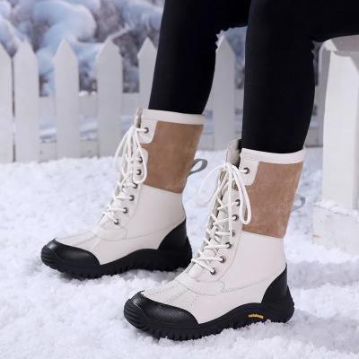 China Women Medium Non Slip Boot Warm Plush Cotton Shoes Thick Soles Antiskid Waterproof for sale