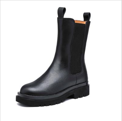 China 2021 new Chelsea boots with thick soles and leather web celebrity British style ankle boots for sale