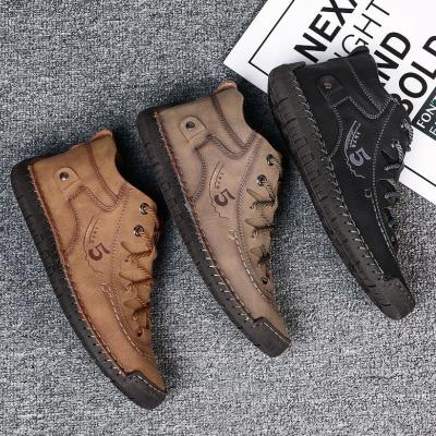 China New Front Link Men's Fall and Winter Boots Shoes Fashion Large Size Outdoor Leisure Hand-stitched Shoes Tend Workwear Shoes for sale