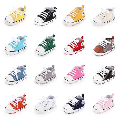 China 2021Hot Anti-slippery Selling Lace Girls Unisex Casual Canvas Pre Walker Baby Shoes for sale