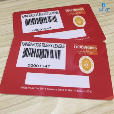 China PVC plastic card gift waterproof/waterproof custom plastic signature strip with unique barcode for sale