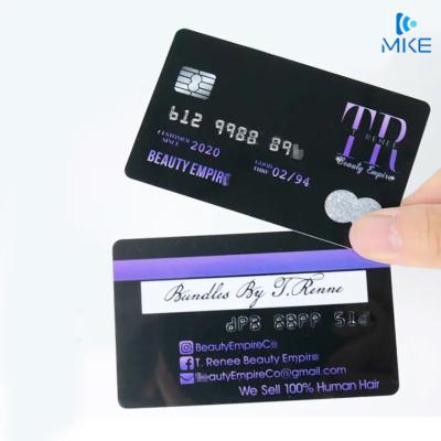 China Waterproof / Waterproof Silver Numbers Pvc Embossed Plastic Business Cards for sale