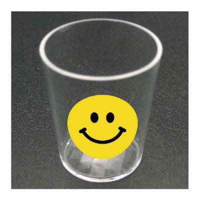 China 40ml capacity promotional plastic kaleidoscope shot glass len bottom shot glass for sale