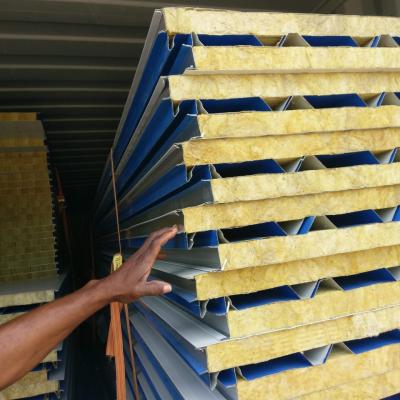 China Modern Fire Proof Sound Proof Rockwool Sandwich Wall And Roof Tile for sale