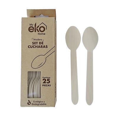 China Manufactural Disposable Compostable Knife Fork Disposable Wooden Spoon For Dinner for sale