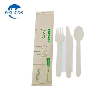 China Disposable Disposable Food Knife Fork Spoon Birchwood Wooden Cutlery for sale