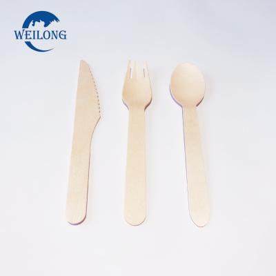 China High Quality Disposable Disposable Wooden Cutlery Birch Wood Fork Spoon and Knife for sale