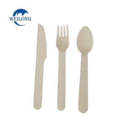 China Disposable Cutlery Disposable Wooden Spoons Restaurant Knife Fork Wooden Spoon for sale