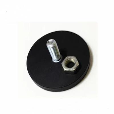 China Free Samples Industrial Rubber Coated Neodymium Magnet Pot Rubber Countersunk Magnet With Screw Thread for sale