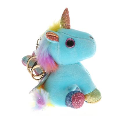 China New Babies Soft High Quality Horse Unicorn Keychain Glitter Keychain Backpack Keychain Pendant For Girl Gift for sale