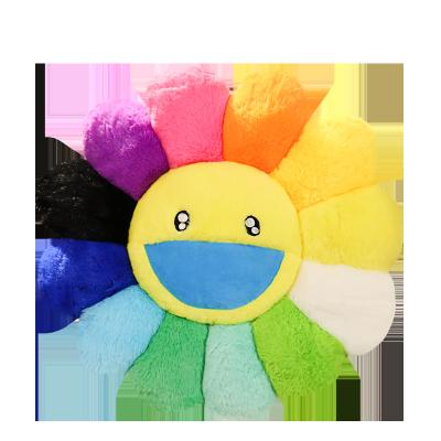 China Fashion Home Style Lovely Colorful Soft Plush Toy Sunflower Shaped Cushion With Embroidered Logo& Small Plush for sale