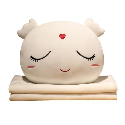 China Newcomer Soft 35cm Baby Cute Plush Angel Evil Angel Sleeper Stuffed Pillow With Blanket for sale