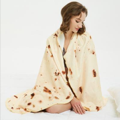 China Wholesale Anti-Static Customized 150CM Digital Printing Pancake Tortilla Blanket Fleece Burrito Blanket for sale