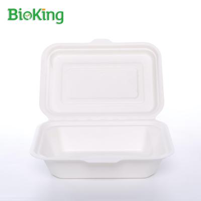 China Oil repellent; Water Repellent Lunch Box Bioking Sugar Cane Bagasse Pulp Biodegradable And Compostable Disposable Square Support Customized Logo Acceptable for sale