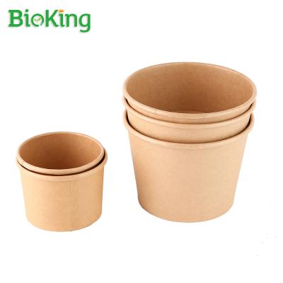 China Oil-resistant; BioKing Packing Paper Soup Salad Bowl Wrapping Paper Water Resistant Biodegradable Disposable Takeaway Salad Bowl for sale