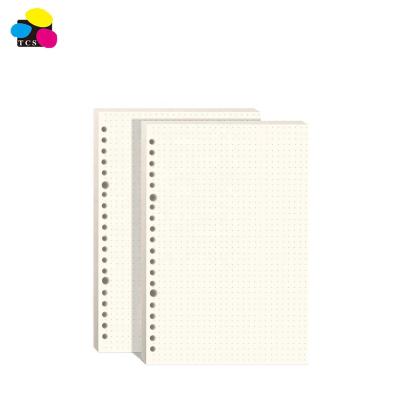 China High Quality A5 Printed 20-Holes Punched 120 Pages Per Pack 100GSM Thick Paper Refill Dotted Loose Leaf Paper for sale